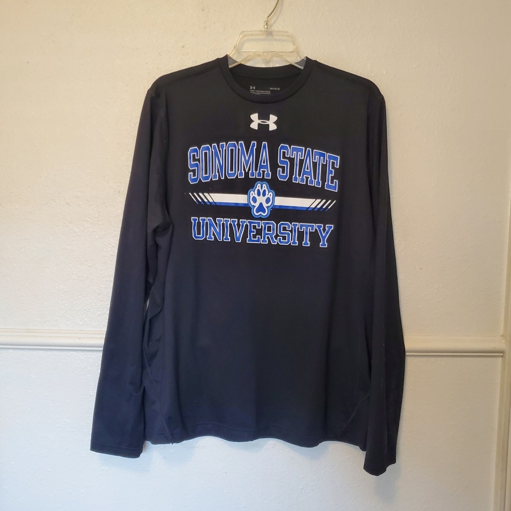 Under Armour Sonoma State University Seawolves Long Sleeve Shirt Mens L Black